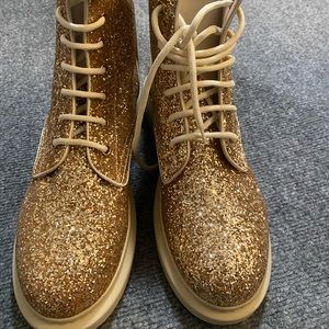 Alexander McQueen Hybrid glitter lace-up ankle boots